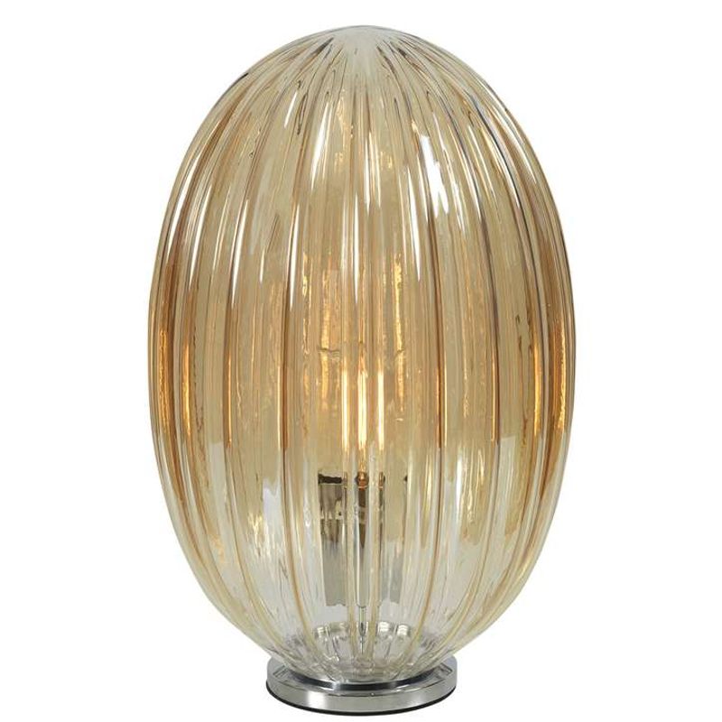 Tapas bordlampe, champagnefarget glass 