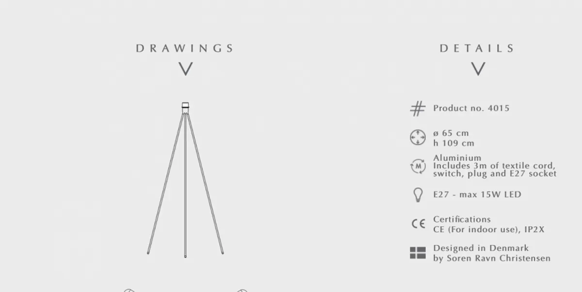 Umage Tripod Gulv, hvit