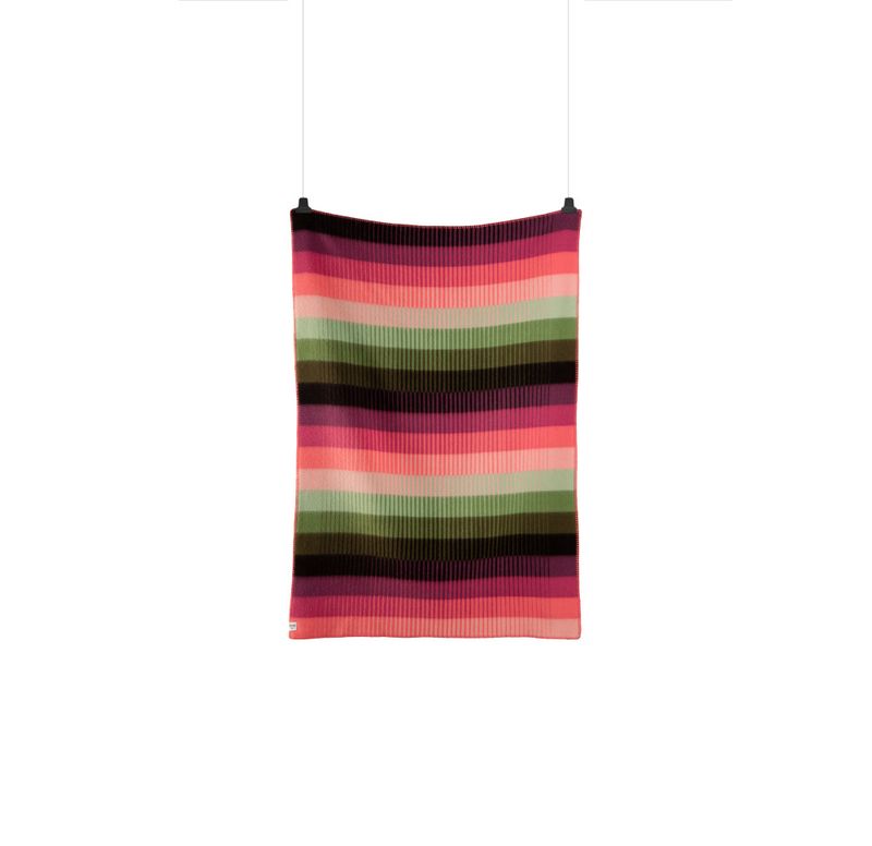 Røros Tweed Åsmund Gradient Pledd, rosa/grønn