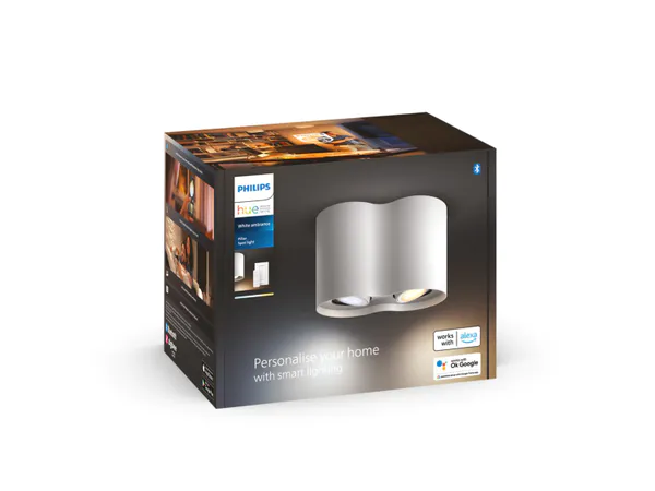 Hovedbilde Philips Hue Pillar Takspot Dobbel, Hvit (u/fjernkontroll)