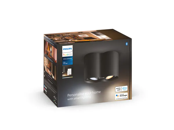 Hovedbilde Philips Hue Pillar Takspot Dobbel, Hvit