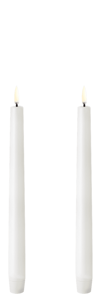 Uyuni LED Stearinlys 2,3x25cm 2pk, Nordic White