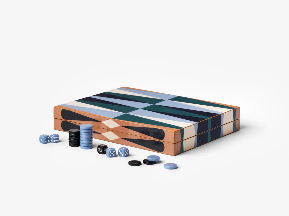 Printworks Lacquered Backgammon Brettspill, Multi
