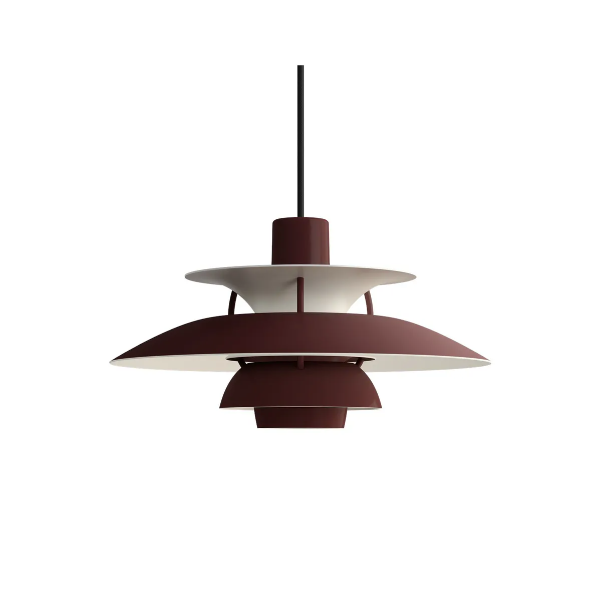Louis Poulsen PH 5 Mini Pendel, Monochrome Burgundy