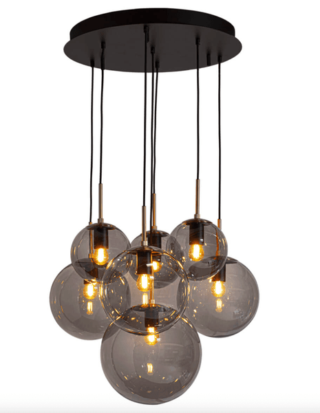 Hovedbilde By Rydens Laura taklampa 7-låg 53cm, Svart/Røyk grå