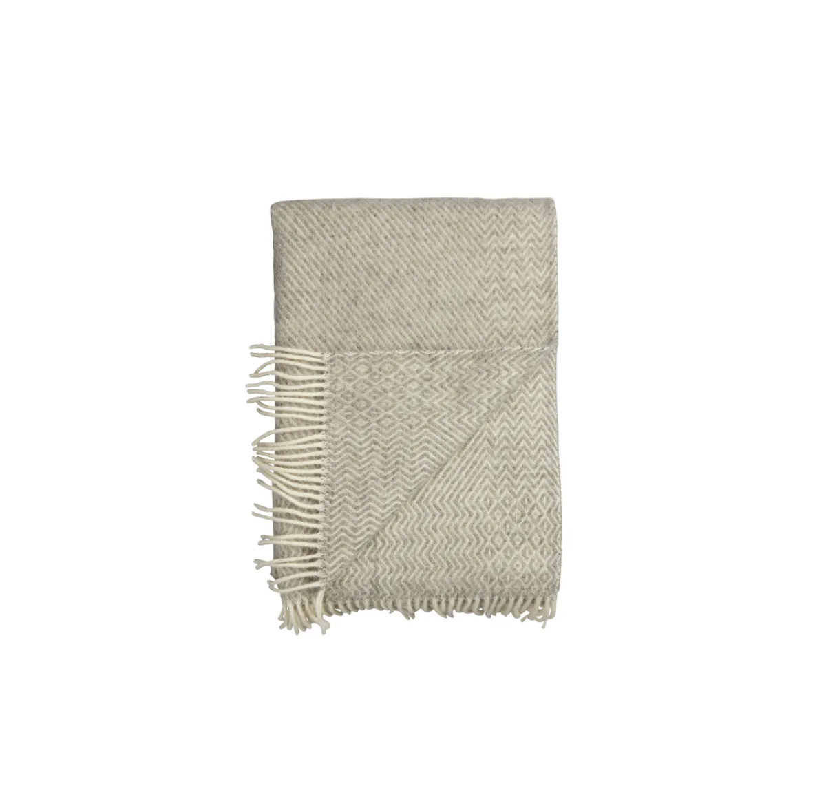 Røros Tweed Kattefot Pledd, Light Grey