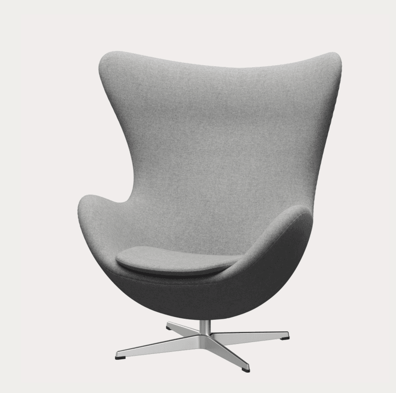 Fritz Hansen Egget Lenestol inkl fotskammel, Divina Melange