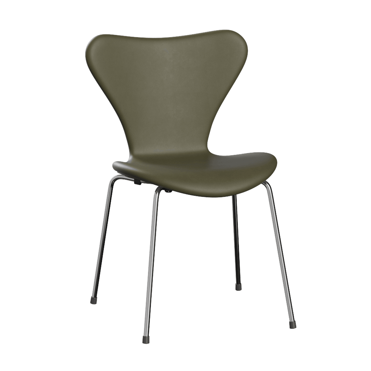 Fritz Hansen Series 7™ 3107, Forsidepolstret Essential Lær, Moss Green