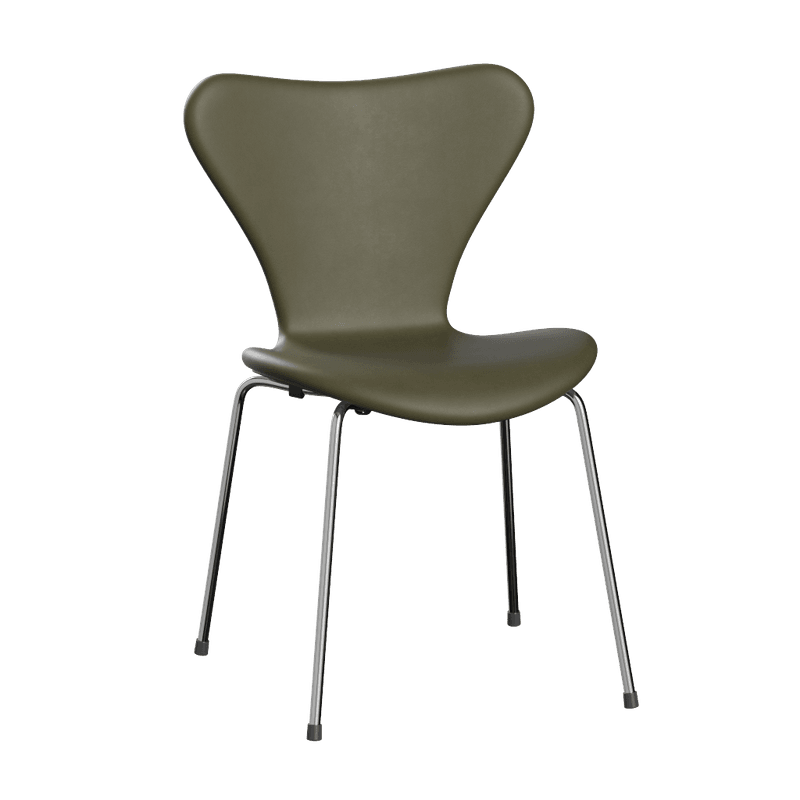 Fritz Hansen Series 7™ 3107, Forsidepolstret Essential Lær, Moss Green